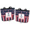 Nautical Anchors & Stripes Bucket Totes w/ Genuine Leather Trim - Regular - Front and Back - Apvl