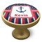Nautical Anchors & Stripes Cabinet Knob - Gold - Side