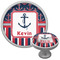 Nautical Anchors & Stripes Cabinet Knob (Silver) (Personalized)