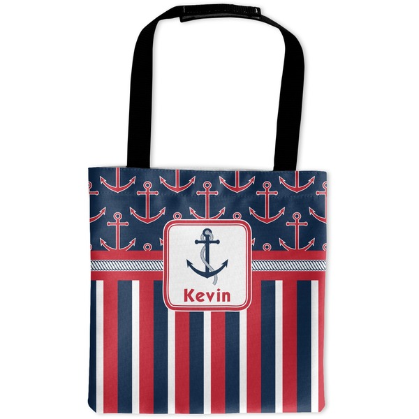 Custom Nautical Anchors & Stripes Auto Back Seat Organizer Bag (Personalized)
