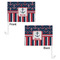 Nautical Anchors & Stripes Car Flag - 11" x 8" - Front & Back View
