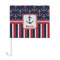 Nautical Anchors & Stripes Car Flag - Large - FRONT