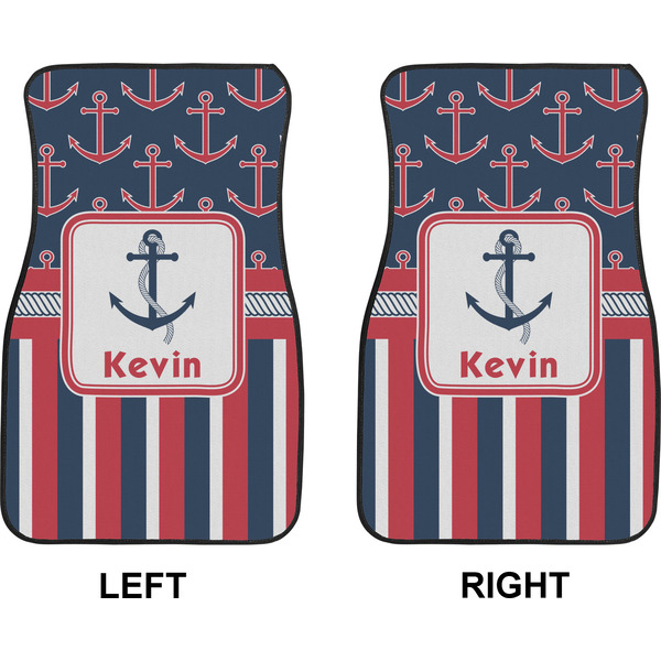Nautical Anchors & Stripes Car Mat Front - Approval