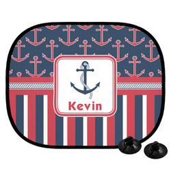 Nautical Anchors & Stripes Car Side Window Sun Shade (Personalized)