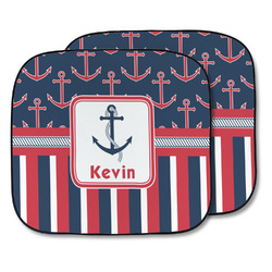 Nautical Anchors & Stripes Car Sun Shade - Two Piece (Personalized)