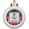 Nautical Anchors & Stripes Ceramic Ball Ornaments Parent