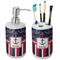 Nautical Anchors & Stripes Ceramic Bathroom Accessories