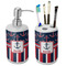 Nautical Anchors & Stripes Ceramic Bathroom Accessories Set (Personalized)