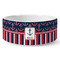 Nautical Anchors & Stripes Ceramic Dog Bowl - Medium - Front