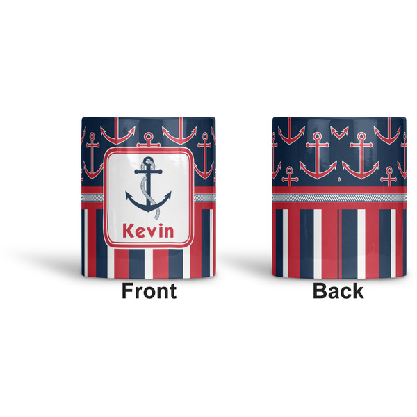 Nautical Anchors & Stripes Ceramic Pen Holder - Apvl