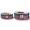 Nautical Anchors & Stripes Ceramic Dog Bowls - Size Comparison