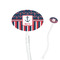 Nautical Anchors & Stripes Clear Plastic 7" Stir Stick - Oval - Closeup