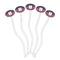Nautical Anchors & Stripes Clear Plastic 7" Stir Stick - Oval - Fan