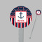 Nautical Anchors & Stripes Clear Plastic 7" Stir Stick - Round - Closeup