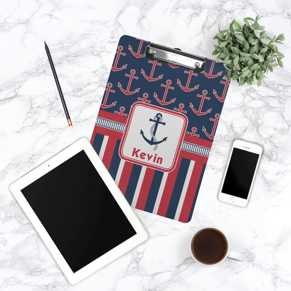 Nautical Anchors & Stripes Clipboard - Lifestyle Photo