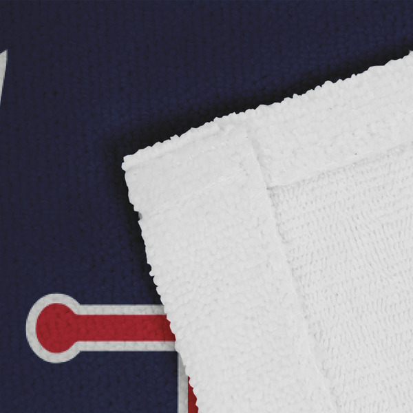 Nautical Anchors & Stripes Close up of Fabric