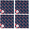 Nautical Anchors & Stripes Cloth Napkins - Personalized Dinner (APPROVAL) Set of 4