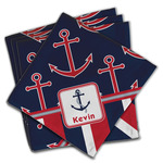 Nautical Anchors & Stripes Cloth Napkins (Set of 4) (Personalized)