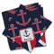 Nautical Anchors & Stripes Cloth Napkins - Personalized Dinner (PARENT MAIN Set of 4)