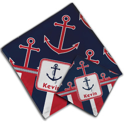 Nautical Anchors & Stripes Cloth Napkin w/ Name or Text