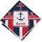 Nautical Anchors & Stripes Cloth Cocktail Napkin - Single w/ Name or Text
