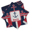 Nautical Anchors & Stripes Cloth Napkins - Personalized Lunch (PARENT MAIN Set of 4)