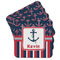 Nautical Anchors & Stripes Coaster Set - MAIN IMAGE