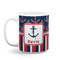 Nautical Anchors & Stripes Coffee Mug - 11 oz - White
