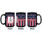 Nautical Anchors & Stripes Coffee Mug - 15 oz - Black APPROVAL
