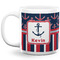 Nautical Anchors & Stripes Coffee Mug - 20 oz - White