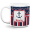 Nautical Anchors & Stripes 20 Oz Coffee Mug - White (Personalized)
