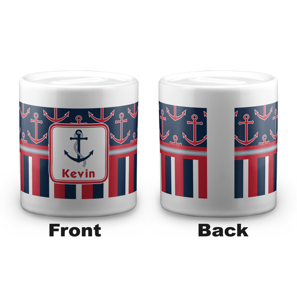 Nautical Anchors & Stripes Coin Bank - Apvl