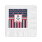 Nautical Anchors & Stripes Coined Cocktail Napkin - Front View