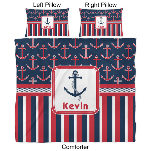 Nautical Anchors & Stripes Comforter Set - King - Approval