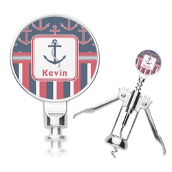Nautical Anchors & Stripes Corkscrew (Personalized)