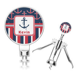 Nautical Anchors & Stripes Corkscrew (Personalized)