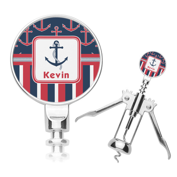 Custom Nautical Anchors & Stripes Corkscrew (Personalized)