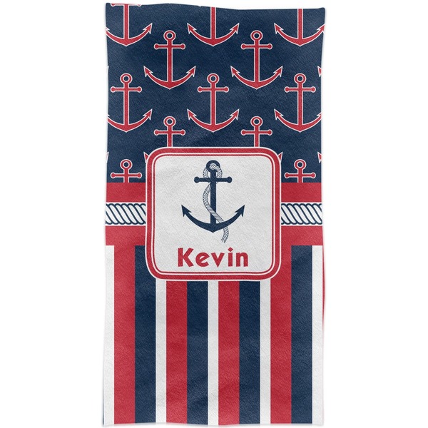 Nautical Anchors & Stripes Crib Comforter/Quilt - Apvl