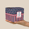 Nautical Anchors & Stripes Cube Favor Gift Box - On Hand - Scale View