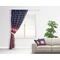 Nautical Anchors & Stripes Curtain With Window and Rod - in Room Matching Pillow