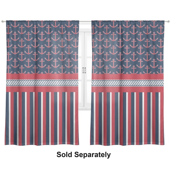 Nautical Anchors & Stripes Curtains