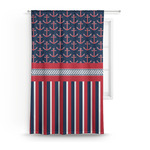 Nautical Anchors & Stripes Curtain Panel - Custom Size