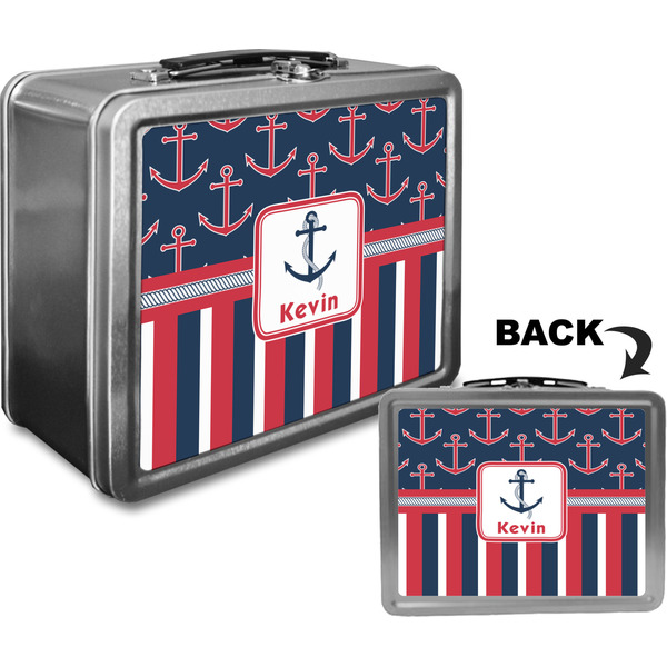 Nautical Anchors & Stripes Custom Lunch Box / Tin Approval
