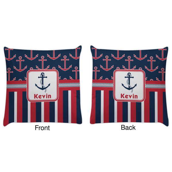 Nautical Anchors & Stripes Decorative Pillow Case - Approval