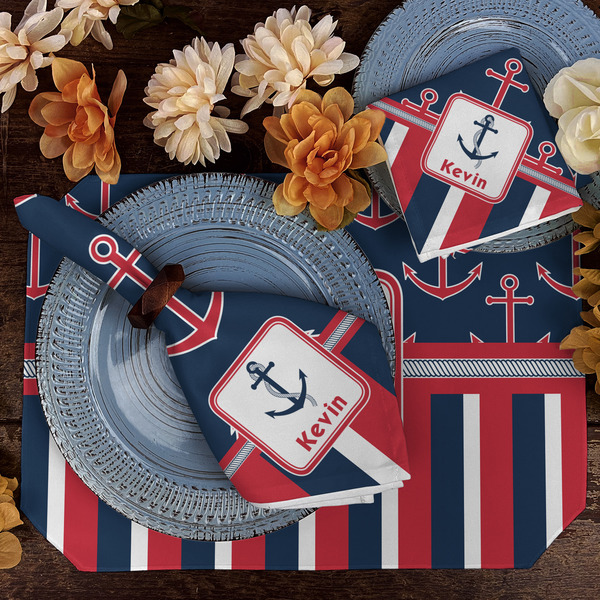 Nautical Anchors & Stripes Dining Set