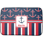 Nautical Anchors & Stripes Dish Drying Mat w/ Name or Text