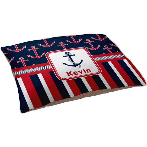 Nautical Anchors & Stripes Dog Bed - Large