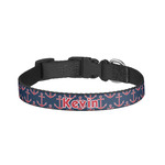 Nautical Anchors & Stripes Dog Collar - Large (Personalized)
