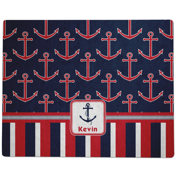 Nautical Anchors & Stripes Dog Food Mat - Large without Bowls