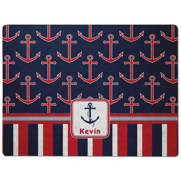 Nautical Anchors & Stripes Dog Food Mat - Medium without bowls